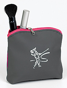 COSMETIC BAG WITH MODERN LADY GOLFER